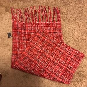 NWT Joy Susan Vibrant Red Checkered Scarf